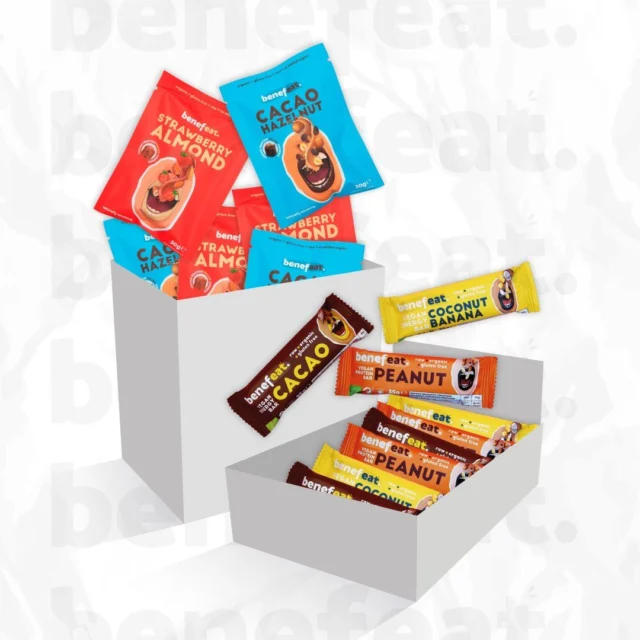 Para os indecisos... e para quem quer tudo! 🫦 As caixas com mix de sabores estão à tua espera no site! 👩🏼‍💻#benefeat #organicfood #snacksaudavel #vegan #veganfood #healthyfood #bio #churros #barras
